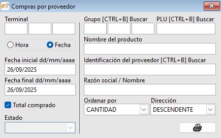 Compras por proveedor