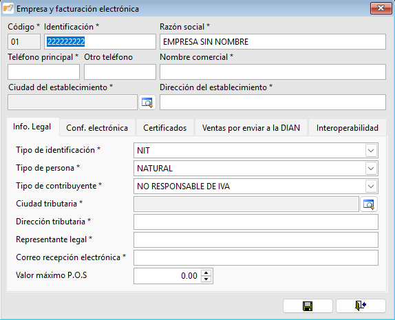 Configuración de empresa