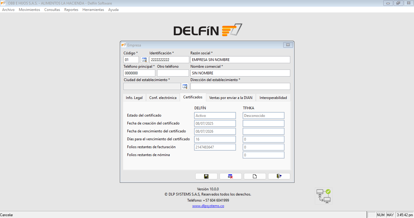 Configuración de certificados