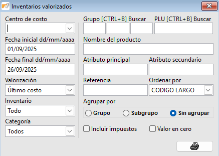 Inventarios valorizados