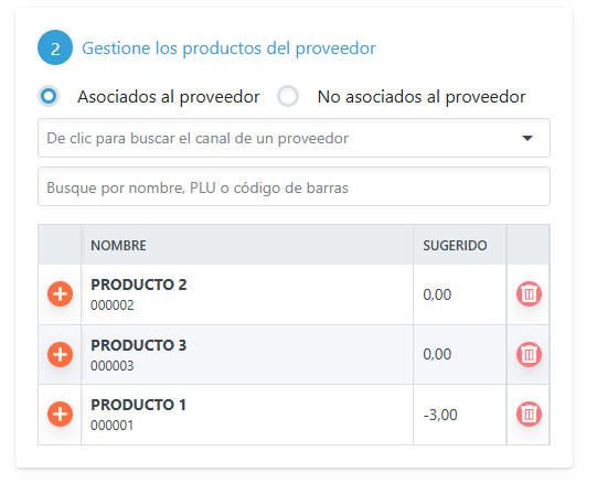 Seleccionar un producto