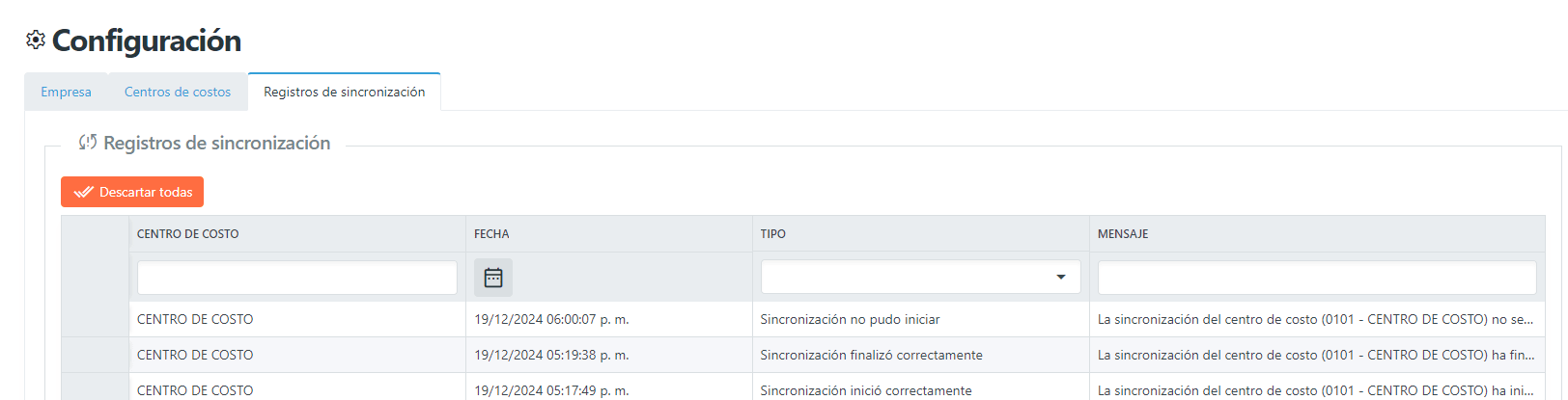 Registros de auditoría