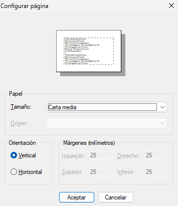 Tamaño personalizado