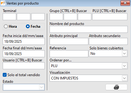 Ventas por productos