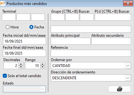 Ventas por productos más vendidos