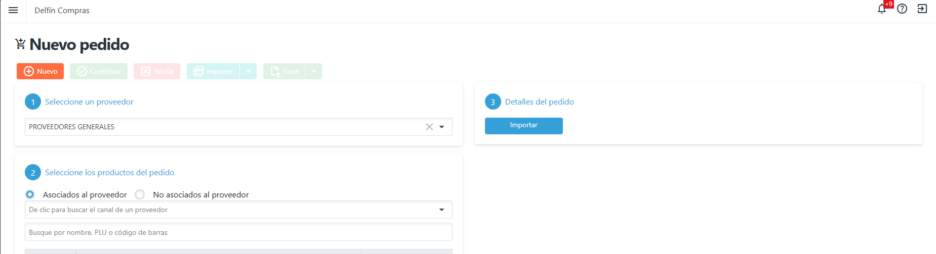 Importar pedido