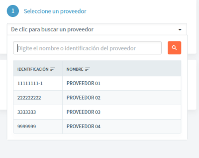 Seleccionar proveedor